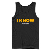 Men's Star Wars Han Solo I Know  Adult Tank Top