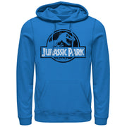 Men's Jurassic Park Vintage Black and White Logo  Adult Pull Over Hoodie