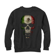 Men's Aztlan Mexican Flag Skull  Adult Sweatshirt