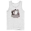 Men's Stranger Things Group Shot and Flaming Logo  Adult Tank Top