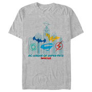 Men's DC League of Super-Pets Metropolis Skyline Outline  Adult T-Shirt