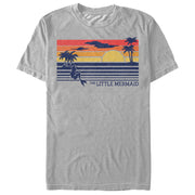 Men's The Little Mermaid Striped Sunset  Adult T-Shirt