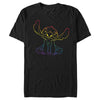 Men's Lilo & Stitch Sitting Cute with Rainbow Pride  Adult T-Shirt