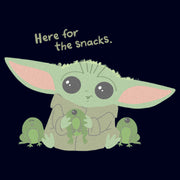 Men's Star Wars: The Mandalorian Grogu Here for the Snacks Frogs  Adult T-Shirt