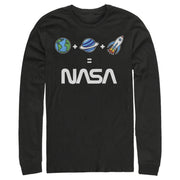 Men's NASA Emoji Space Logo Equation  Adult Long Sleeve Shirt