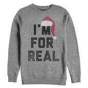 Men's Lost Gods Christmas Santa Claus I'm For Real  Adult Sweatshirt