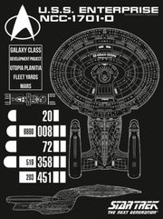 Men's Star Trek: The Next Generation Enterprise Galaxy Class NCC-1701-D Schematics  Adult Long Sleeve Shirt