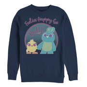 Men's Toy Story Ducky & Bunny Feelin' Happy  Adult Sweatshirt