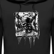 Men's Pirates of the Caribbean: Curse of the Black Pearl Black and White Skull Logo  Adult Pull Over Hoodie