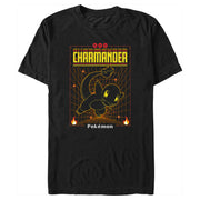 Men's Pokemon Charmander Retro Grid  Adult T-Shirt