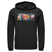 Men's Superman Logo Ripped Paper  Adult Pull Over Hoodie