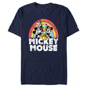 Men's Mickey & Friends Distressed Rainbow Friends  Adult T-Shirt