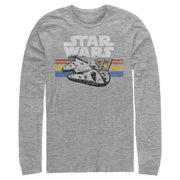 Men's Star Wars Millennium Falcon 77' Vintage Stripes  Adult Long Sleeve Shirt