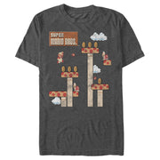 Men's Nintendo Super Mario 8-Bit Platform Jump  Adult T-Shirt