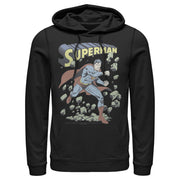 Men's Superman Hero Smash Barriers  Adult Pull Over Hoodie