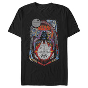 Men's Star Wars Darth Vader Death Star Pinball  Adult T-Shirt