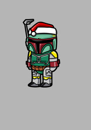 Men's Star Wars Boba Fett Santa Hat Cartoon  Adult Pull Over Hoodie