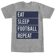 Men's CHIN UP Eat Sleep Football Repeat  Adult T-Shirt