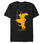 Men's Puss in Boots: The Last Wish Yellow Silhouette  Adult T-Shirt