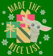 Men's Star Wars: The Mandalorian Christmas Grogu Made the Nice List  Adult T-Shirt