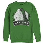 Men's Star Wars The Last Jedi St. Patrick's Day Lucky Porg  Adult Sweatshirt