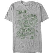 Men's Lost Gods St. Patrick's Day Map of Ireland  Adult T-Shirt