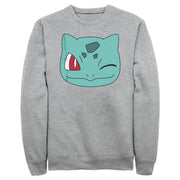 Men's Pokemon Bulbasaur Wink Face  Adult Sweatshirt