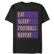 Men's CHIN UP Eat Sleep Football Repeat  Adult T-Shirt