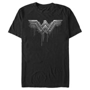 Men's Zack Snyder Justice League Wonder Woman Silver Logo  Adult T-Shirt