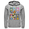 Men's Mickey & Friends Colorful Character Panels  Adult Pull Over Hoodie