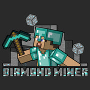 Men's Minecraft Diamond Miner  Adult T-Shirt