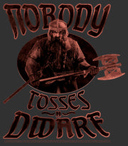 Men's The Lord of the Rings Gimli Nobody Tosses a Dwarf  Adult T-Shirt