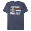 Men's Star Wars Millennium Falcon Patriotic Stripes  Adult T-Shirt