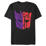 Men's Transformers Split Bot Graffiti Logo  Adult T-Shirt