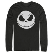 Men's The Nightmare Before Christmas Halloween Jack Skellington Big Face  Adult Long Sleeve Shirt