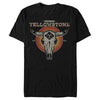 Men's Yellowstone Sunset Dutton Ranch Cow Skull  Adult T-Shirt