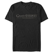 Men's Game of Thrones Iron Anniversary Small Metal Logo  Adult T-Shirt