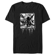 Men's Pirates of the Caribbean: Curse of the Black Pearl Black and White Skull Logo  Adult T-Shirt