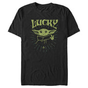 Men's Star Wars: The Mandalorian Grogu St. Patrick's Day Force of Luck  Adult T-Shirt