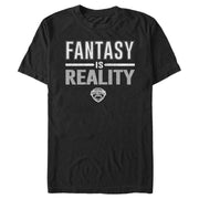 Men's ESPN Fantasy is Reality Black and White  Adult T-Shirt