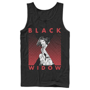 Men's Marvel Black Widow Gradient Pose  Adult Tank Top