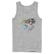 Men's Justice League Power Sketched Portrait  Adult Tank Top