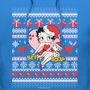 Men's Betty Boop Christmas Ugly Sweater Print  Adult Pull Over Hoodie