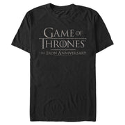 Men's Game of Thrones Iron Anniversary Metal Logo  Adult T-Shirt