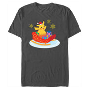 Men's Pokemon Christmas Pikachu Sleigh  Adult T-Shirt