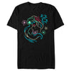 Men's The Little Mermaid Ariel Neon Light Print  Adult T-Shirt