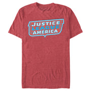 Men's Justice League Patriotic Frame Logo  Adult T-Shirt