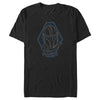 Men's Star Wars: The Mandalorian Mando Blue Line Art Helmet  Adult T-Shirt