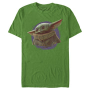 Men's Star Wars: The Mandalorian The Child Circle Halo  Adult T-Shirt