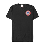 Men's Marvel Captain America Pixel Shield Badge  Adult T-Shirt